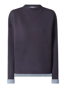 Jake*s Casual Sweter ze stroną wewnętrzną w kontrastowym kolorze