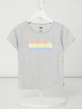 LEVIS KIDS T-shirt z logo i błyszczącym efektem