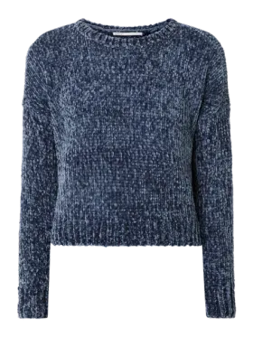 Only Sweter krótki z aksamitnej przędzy model ‘Shilla’