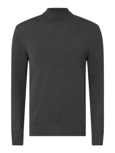 Cinque Cinque Sweter z wywijanym kołnierzem i aplikacją z logo model ‘Ciadel’