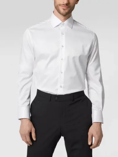 Eterna Eterna Koszula biznesowa o kroju modern fit z diagonalu — nieprzejrzysta