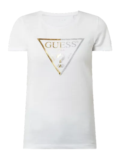 Guess Guess T-shirt z bawełny z nadrukiem z logo