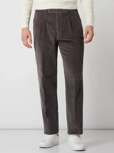 Hiltl Hiltl Spodnie z zakładkami w pasie ze sztruksu model ‘Morello’