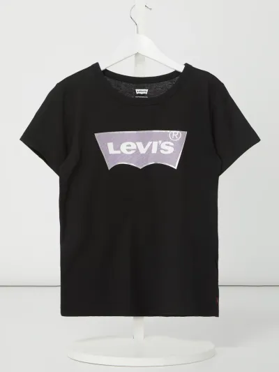 Levi's LEVIS KIDS T-shirt z logo i błyszczącym efektem