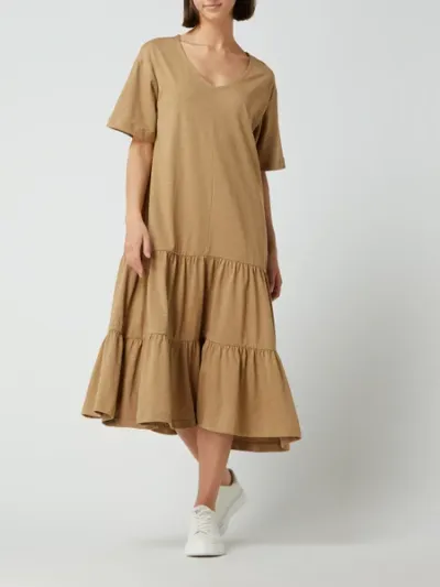 Selected Femme Selected Femme Długa sukienka z bawełny ekologicznej model ‘Freed’