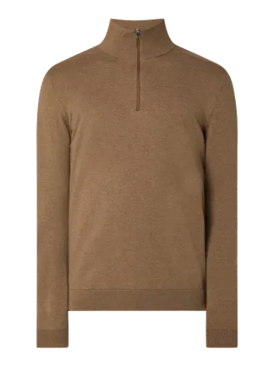 Selected Homme Selected Homme Bluza z kołnierzem z bawełny ekologicznej model ‘Berg’