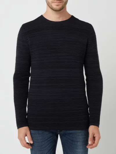 !Solid !Solid Sweter z prążkowaną fakturą model ‘Struan’
