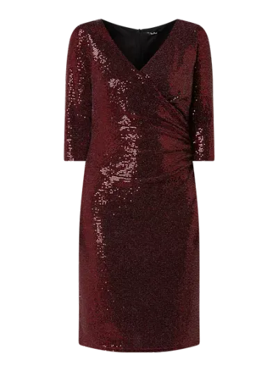 Vera Mont Vera Mont Sukienka koktajlowa w kopertowym stylu z cekinowymi aplikacjami