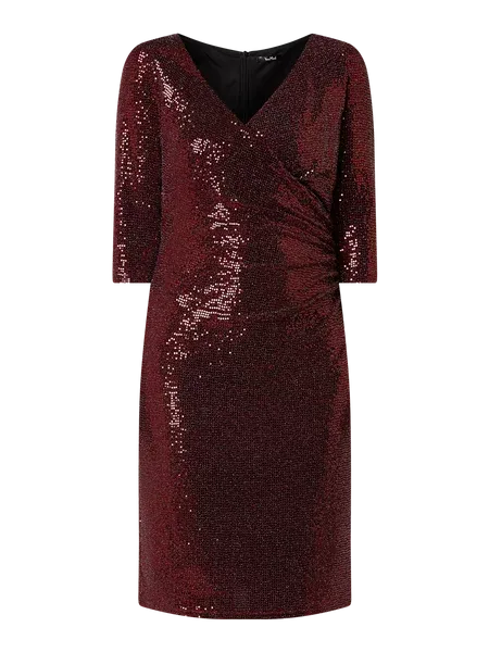 Vera Mont Sukienka koktajlowa w kopertowym stylu z cekinowymi aplikacjami