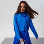 Sweter z golfem - Niebieski