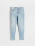 Jeansy typu slim, wykonane z bawełnianej tkaniny. - niebieski