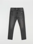 Wygodne jeansy wykonane z bawełnianej tkaniny z dodatkiem elastycznych włókien. - szary