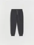 Dresowe spodnie typu jogger, wykonane z bawełnianej dzianiny typu pique. - ciemnoszary