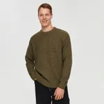 Luźny sweter khaki - Zielony