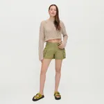 Zielone szorty z kieszeniami cargo - Khaki