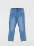 Wygodne jeansy wykonane z bawełnianej tkaniny z dodatkiem elastycznych włókien. - niebieski