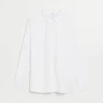 Gładka koszula z wiskozy biała - Biały