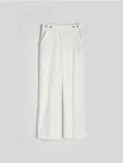 Spodnie o prostym kroju, wykonane z tkaniny z dodatkiem wiskozy. - biały