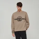 Beżowa bluza z nadrukiem Traveler - Beżowy