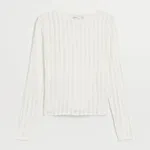 Ażurowy sweter z bawełny biały - Biały