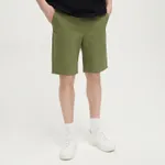 Materiałowe szorty z elastycznym pasem zielone - Khaki