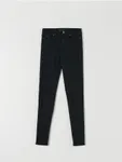Spodnie jeansowe o kroju skinny, uszyte z bawełny z domieszką elastycznych włókien. - czarny