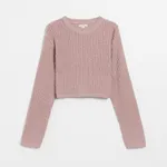 Krótki sweter różowy - Fioletowy