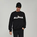 Czarna bluza z nadrukiem Alpha - Czarny