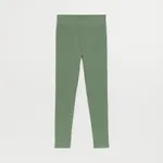 Zielone legginsy z prążkowanej dzianiny - Zielony