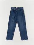 Spodnie jeansowe o luźnym kroju wykonane w 100% z bawełny. - granatowy