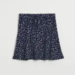 Granatowa spódnica mini w drobne kwiaty - Wielobarwny
