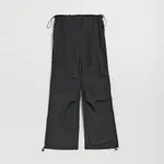 Spodnie joggery parachute czarne - Czarny