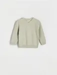 Sweter o prostym fasonie, wykonany z przyjemnej w dotyku, bawełnianej dzianiny. - jasnozielony