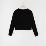 Sweter z miękkiej dzianiny - Czarny