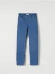 Spodnie jegginsy wykonane z bawełnianej tkaniny z dodatkiem elastycznych włókien. - niebieski
