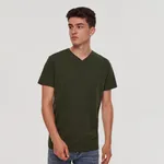 Gładka koszulka Basic ciemnozielona - Khaki