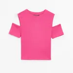 Koszulka z odkrytymi ramionami - Różowy