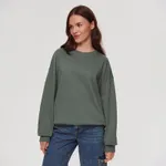 Gładka bluza crewneck zielona - Zielony