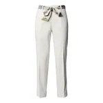 Cambio Spodnie z zakładkami w pasie ze wzorzystym paskiem z tkaniny model ‘Krystal’