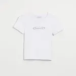 Dopasowana koszulka z aplikacją biała - Biały