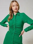 Sukienka mini koszulowa - Zielony