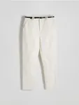 Spodnie typu chino, wykonane z bawełny z domieszką elastycznych włókien. - złamana biel