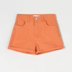 Szorty jeansowe mom fit - Pomarańczowy