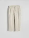 Spodnie typu chino o swobodnym fasonie, wykonane z bawełnianej tkaniny. - beżowy