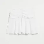 Biała spódnica mini z drapowaniem - Biały