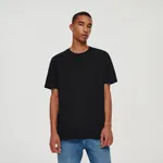 Luźna koszulka z naszywką czarna - Czarny