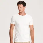T-shirt slim fit - Kremowy