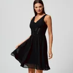 Sukienka mini rozkloszowana - Czarny