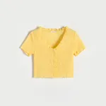 Bluzka z tłoczonym wzorem - Żółty