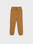 Spodnie jogger wykonane z miękkiej tkaniny. - brązowy